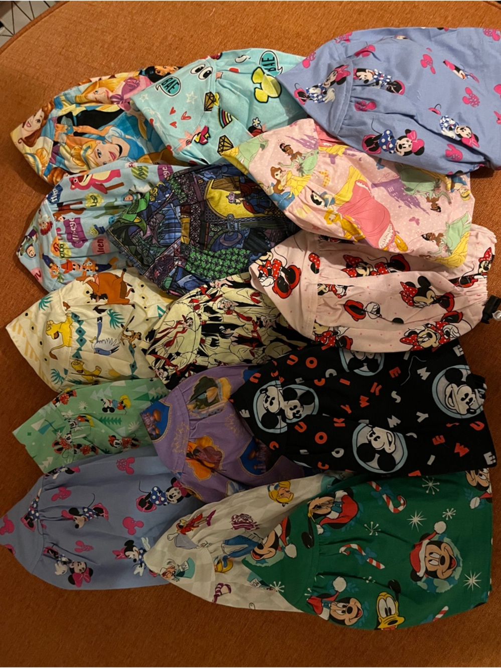 Lot of 15 New Handmade Disney Scrub Caps